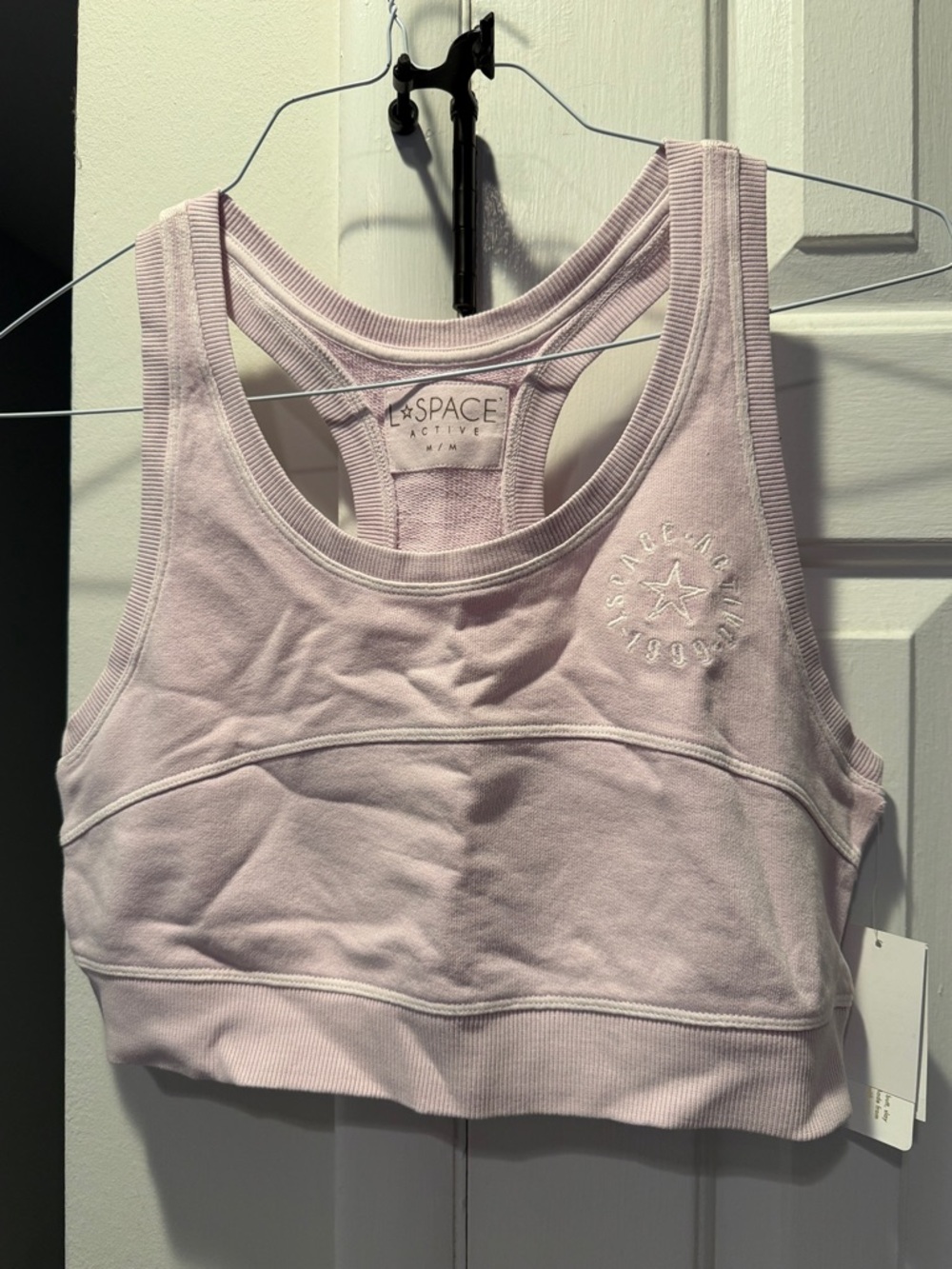 l*space Light Pink Racerback Crop Sports Bra